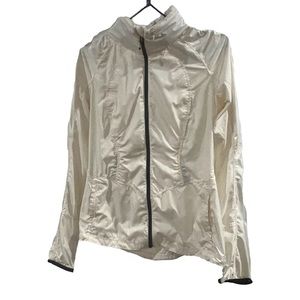 LULULEMON WOMEN HOODIE WIND BREAKER BLACK CREAM